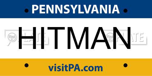 HITMAN Pennsylvania License Plate