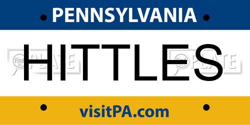 HITTLES Pennsylvania License Plate