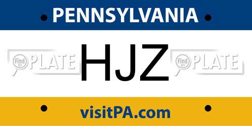 HJZ Pennsylvania License Plate