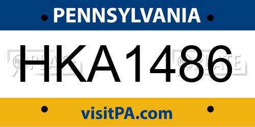 HKA1486 Pennsylvania License Plate