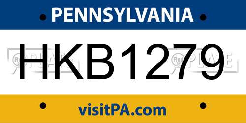 HKB1279 Pennsylvania License Plate