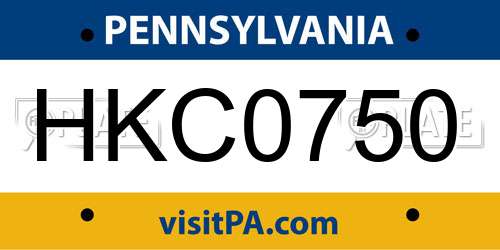 HKC0750 Pennsylvania License Plate