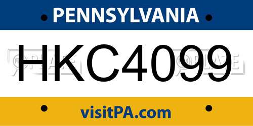 HKC4099 Pennsylvania License Plate