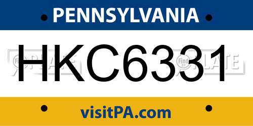 HKC6331 Pennsylvania License Plate