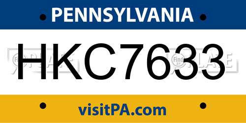 HKC7633 Pennsylvania License Plate