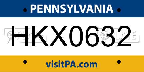 HKX0632 Pennsylvania License Plate