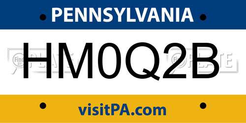 HM0Q2B Pennsylvania License Plate