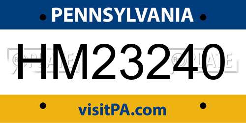 HM23240 Pennsylvania License Plate