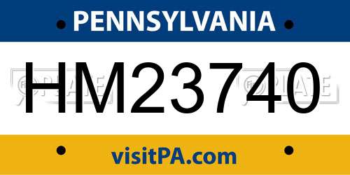 HM23740 Pennsylvania License Plate