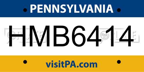 HMB6414 Pennsylvania License Plate