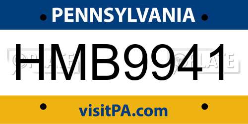 HMB9941 Pennsylvania License Plate