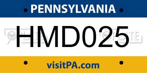 HMD025 Pennsylvania License Plate
