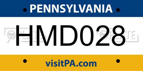 HMD028 Pennsylvania License Plate