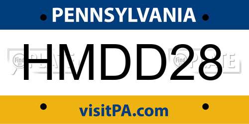 HMDD28 Pennsylvania License Plate
