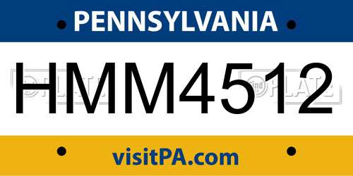 HMM4512 Pennsylvania License Plate
