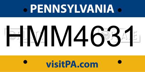 HMM4631 Pennsylvania License Plate