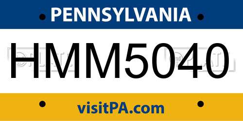 HMM5040 Pennsylvania License Plate