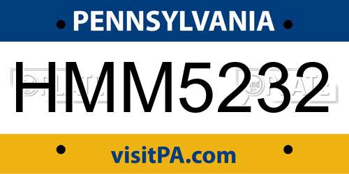 HMM5232 Pennsylvania License Plate
