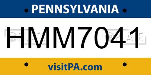 HMM7041 Pennsylvania License Plate