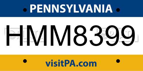 HMM8399 Pennsylvania License Plate