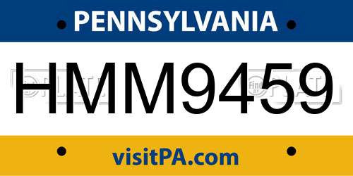 HMM9459 Pennsylvania License Plate
