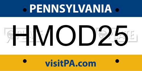 HMOD25 Pennsylvania License Plate