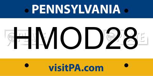 HMOD28 Pennsylvania License Plate
