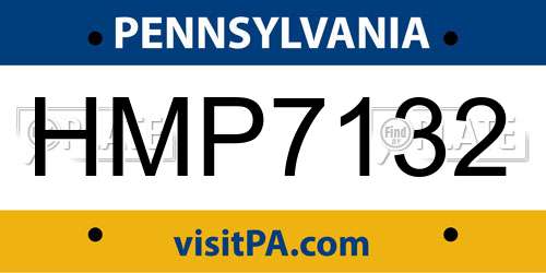 HMP7132 Pennsylvania License Plate