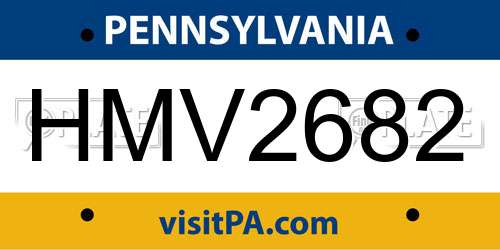 HMV2682 Pennsylvania License Plate