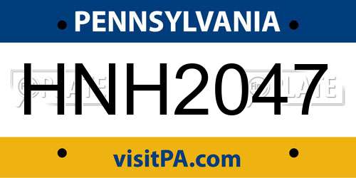 HNH2047 Pennsylvania License Plate
