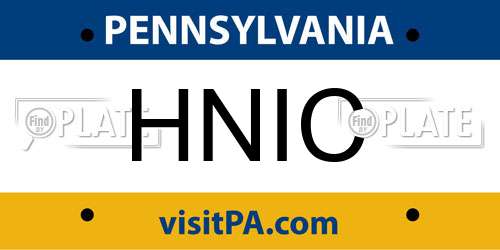 HNIC Pennsylvania License Plate