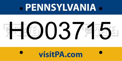 HO03715 Pennsylvania License Plate