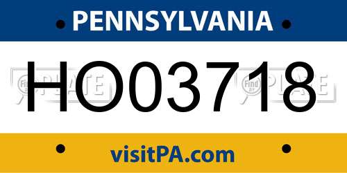 HO03718 Pennsylvania License Plate
