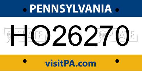 HO26270 Pennsylvania License Plate