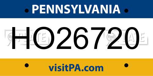 HO26720 Pennsylvania License Plate