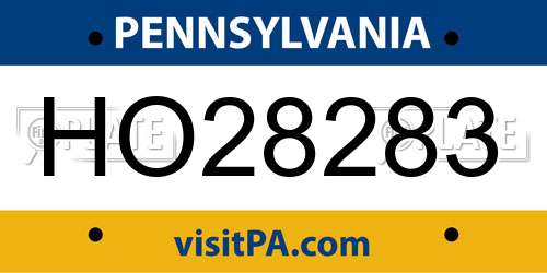 HO28283 Pennsylvania License Plate