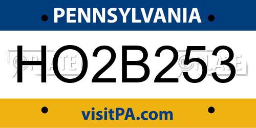 HO2B253 Pennsylvania License Plate