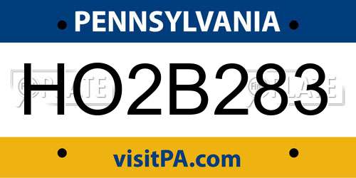 HO2B283 Pennsylvania License Plate