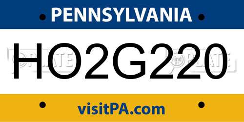 HO2G220 Pennsylvania License Plate