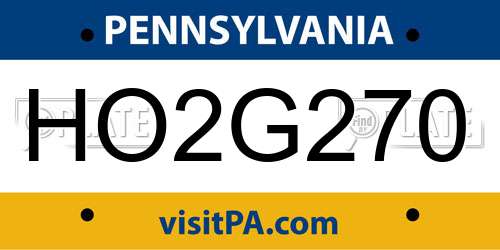 HO2G270 Pennsylvania License Plate
