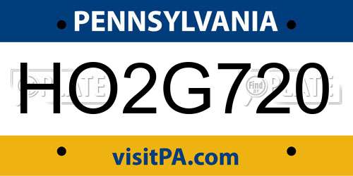 HO2G720 Pennsylvania License Plate
