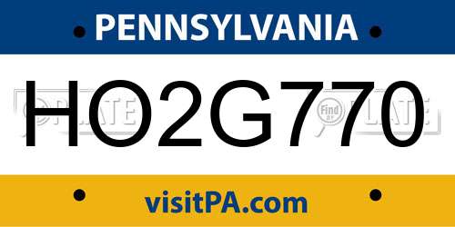 HO2G770 Pennsylvania License Plate