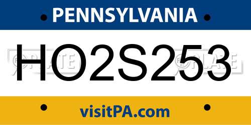 HO2S253 Pennsylvania License Plate