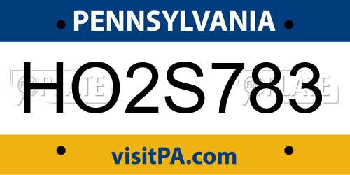 HO2S783 Pennsylvania License Plate