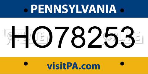 HO78253 Pennsylvania License Plate