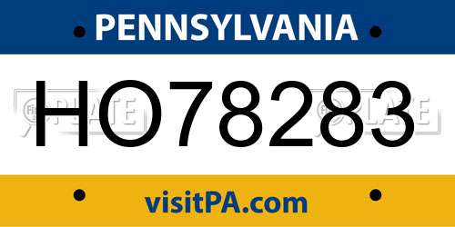 HO78283 Pennsylvania License Plate