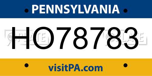 HO78783 Pennsylvania License Plate
