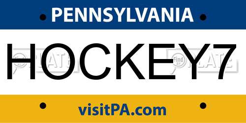 HOCKEY7 Pennsylvania License Plate