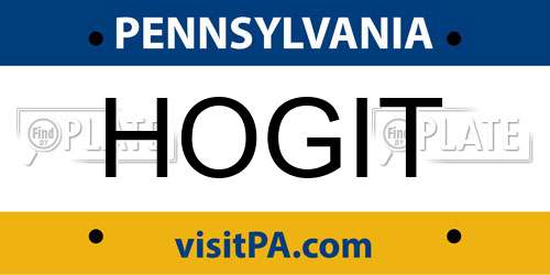 HOGIT Pennsylvania License Plate