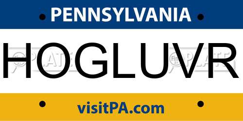 HOGLUVR Pennsylvania License Plate